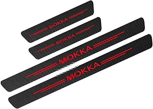 GuoYo 4 Pièces Carbone Seuil De Porte Voiture Protéger Autocollant pour Opel Mokka,Seuil Porte Plinthes PéDaleAutocollants plaques de Protection extérieure de Voiture Accessoires DéCoration Cover