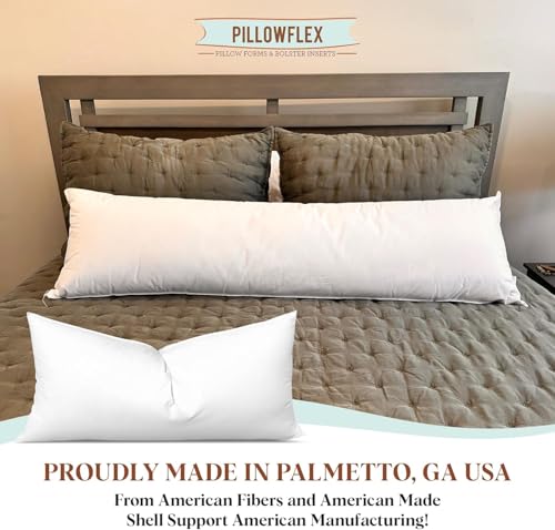 Image of Pillowflex Synthetic Down Pillow Insert 21x27 in - Karate Chop Pillow | Set of 2 - Large Rectangle Sham Forms, Plush Polyester Cotton Blend, Cloud-Like Comfort, Clump-Resistant Fill, Smooth Finish