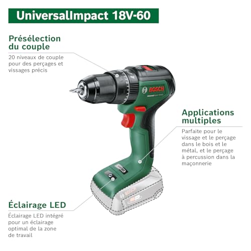 Bosch Home and Garden Bosch UniversalImpact 18V 60 Perceuse visseuse à percussion sans fil avec 1 batterie système 18 V - vue 3