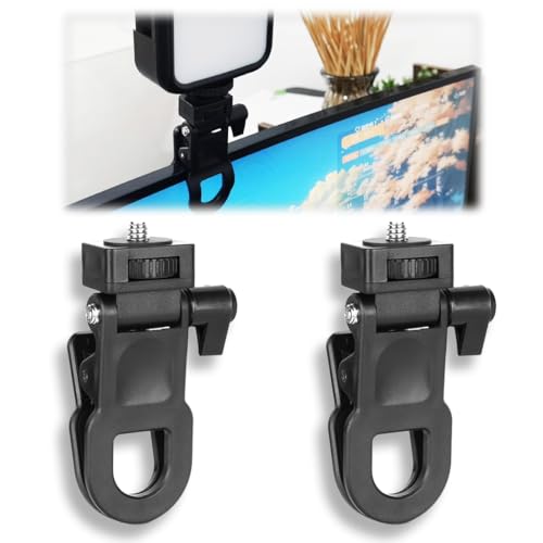 KEQAR 2 Stück Mehrfunktional Kamera Blitz Halterung Set, Metall Stativ Klemme, Klemmstativ Blitzschiene für Blitzlicht, Stativ, LCD/DV-Monitor (1/4'...