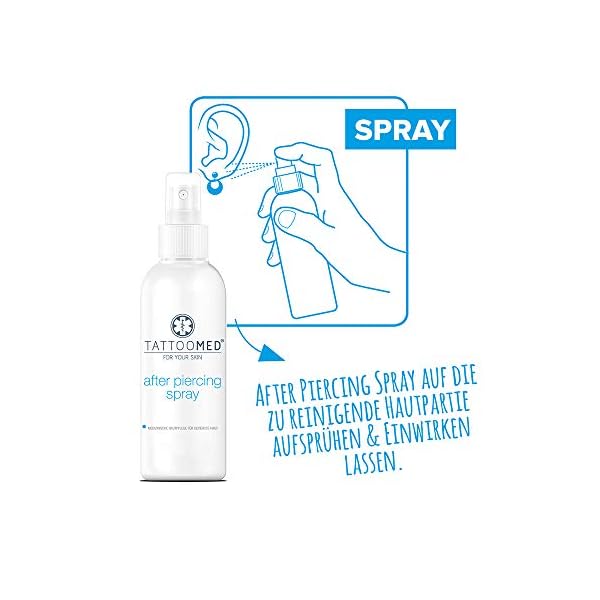 TattooMed Pflege für gepiercte Haut - After Piercing Spray, Reinigung und Pflege der Haut und des Schmucks - 75 ml – Bild 4
