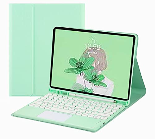 Keyboard Case for Galaxy Tab S9+ S9 Plus 12.4'' 2023, Round Key Touchpad Magnetic Detachable Wireless Bluetooth Keyboard with S Pen Holder Slim Smart Folio Kickstand (Tab S9+, MintGreen) -  GOOVEN