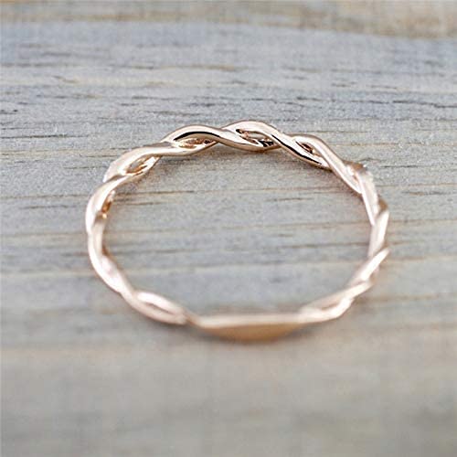14K Rose Gold Stack Twisted Ring Twist Ring Stackable Diamond Rings Wedding Party Women Fashion Jewelry for Women (6)3