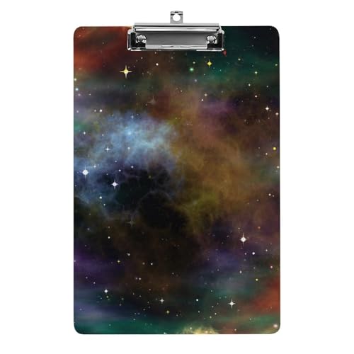 Porte document avec clip profil bas et planchette A4 motif nuit étoilée