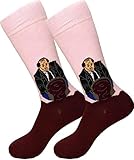 Balanced Co. Kevin's Famous Chili Funny Novelty Unisex Socks - Kevin Malone & Michael Scott Designs, Gift for Him - Red/Pink