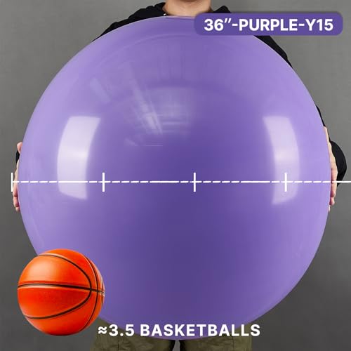 Image of PartyWoo Purple Balloons 4pcs 36 Inch Purple Latex Balloons for Birthday Baby Shower Anniversary Engagement Wedding Princess Bachelorette Bridal Shower Butterfly Party Decorations Purple-Y15