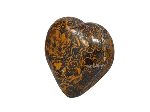 Image of Certified Mariyam Jasper Heart Palm Pebbles Stones For Anxiety Stress Relief Massage - Aaa Grade Original Healing Gemstone Agate Heart Palm Stone For Yoga Meditation Spiritual