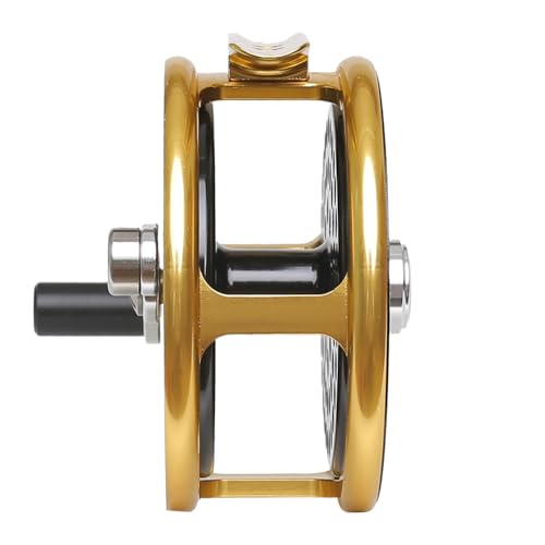 Vintage Classic Fly Fishing Reel,Right/Left Handle Position, Fly Reel (Black with Gold, 5/6 wt) - Image 4