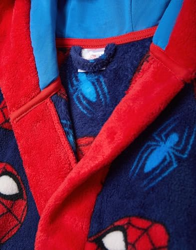 Marvel Spider-Man Dressing Gown For Boys | Kids Superhero Blue Red Pyjamas Bathrobe | Comics Robe Clothing Gift