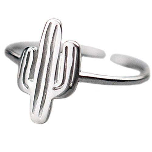 Helen De Lete Cactus Plants 925 Sterling Silver Open Ring #TOP13