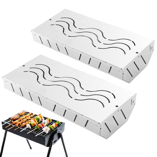 Scatola per affumicatore per barbecue, 2 scatole per affumicatura in acciaio inox resistente, funziona con trucioli di legno, affumicato, accessori per grigliare, per cucina, ristorante