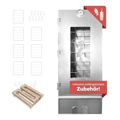 LEMODO Räucherofen 110x39,5x27,5 cm mit umfangreichem Zubehör, Räucherschrank und Räucherschnecke, Kalträucherofen mit großer Räucherkammer, Tischräucherofen (Smoker 110cm+Räucherschnecke) LEMODO Räucherofen 110x39,5x27,5 cm mit umfangreichem Zubehör, Räucherschrank und Räucherschnecke, Kalträucherofen mit großer Räucherkammer, Tischräucherofen (Smoker 110cm+Räucherschnecke)