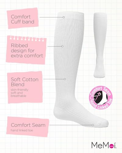 MeMoi Thin Ribbed Girls Cotton Blend Knee High Sock3
