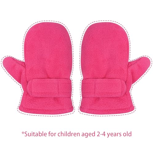 Toddler Winter Mittens Fleece Lined Gloves Unisex Easy-on Warm Gloves for Outdoor Boy Girl Kids2