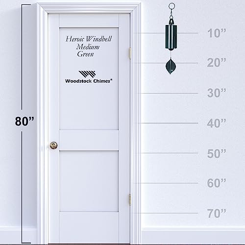 Woodstock Chimes Heroic Windbell Wind Chime for Outside 24" Medium Green,Deep Tone Sound, Outdoor Decor for Patio, Porch, Garden HWMG - Image 4