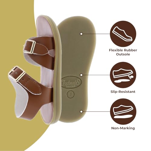 FOOTMATES Tide and Eco-Tide Waterproof Sandals for Boys and Girls with Slip-Resistant, Non-Marking Outsoles and Strap Closure for Infants, Toddlers, and Little Kids Ages 0-83