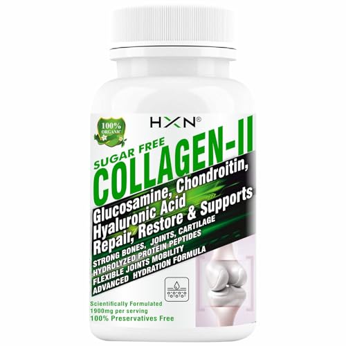 Image of HXN Joint Support Supplement Collagen Type 2 Glucosamine,Chondroitin,MSM,Boswellia,Hyaluronic Acid Supplements,Vitamin D3,Hydrolyzed Collagen Peptides For Healthy Bone,And Joints- 60 Tablets,250 grams