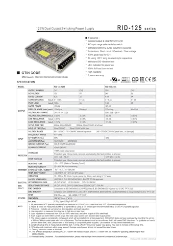 Alimentation à découpage RID-125 double sortie 12V 24V 5V transformateur