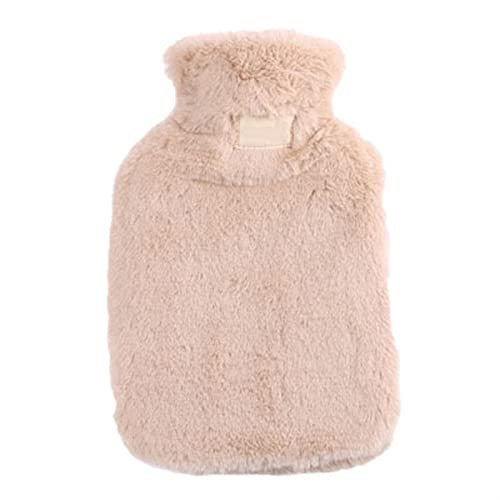 Sac d'eau chaude hiver et sac à main chaud doux couleur unie light coffee pour pied chaud
