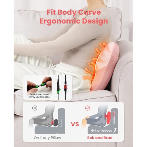 Image of BOB AND BRAD Back Massager with Heat FSA Eligible, EZBack Corded Back Massager for Pain Relief Deep Tissue, Shiatsu Back Massage Pillow, Soothing Muscle Tension Upper & Lower Back Relief