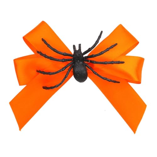 Image of Havilah Halloween Hair Clip 2 Pcs - Spider Bow Accessory for Cosplay Cute Side Clip Unique Bangs Clip - Orange