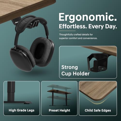 Image of Neurac Velocity Height Adjustable Table, Claire Ork, 120x60cm | 80-100 Kg Weight Capacity 5 Year Warranty Sit-Stand Table 3 Memory Preset