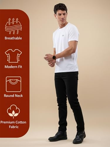Image of Lux Nitro Men's Premium Half Sleeve Cotton T-Shirt | Round Neck | Regular Fit Casual Solid Tee