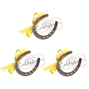 24pcs Lucky Horseshoe Party Favors with Fench Ribbons and Stand for Rustic Wedding Baby Shower Decoration Barn Wedding Christmas Santa Horseshoe Tree and Thank You Place Card for Party Gift (Copper) 24pcs Lucky Horseshoe Party Favors with Fench Ribbons and Stand for Rustic Wedding Baby Shower Decoration Barn Wedding Christmas Santa Horseshoe Tree and Thank You Place Card for Party Gift Copper