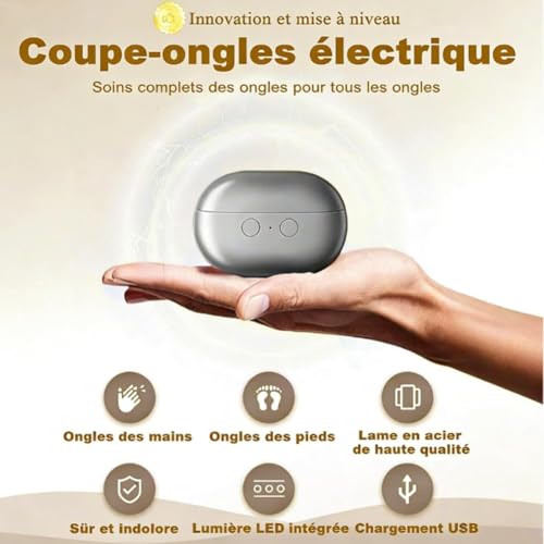 Coupe-ongle électrique USB avec LED pour votre routine manucure à la maison - 2