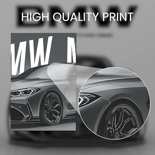 Image of Posternet Super Car Split Poster Set, 12 inch x 18 inch, Split Design Wall Decor Posters For Bedroom, Living Room, Office. (BMW)