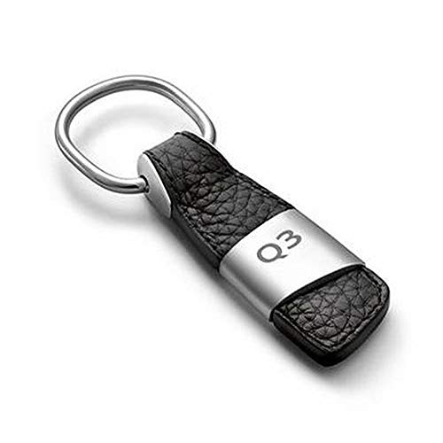 aikeec Metal Leather Car Ring Keychain Keyfob for Audi A3 A4 A5 A6 A7 Q3 Q5 Q7 TT