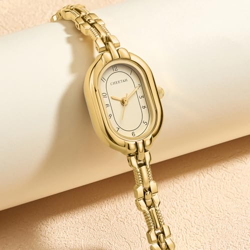 Elegant Gold Bangle Watch for Women - Vintage-Inspired Waterproof Design with Easy-Read Numeral Dial - Image 2