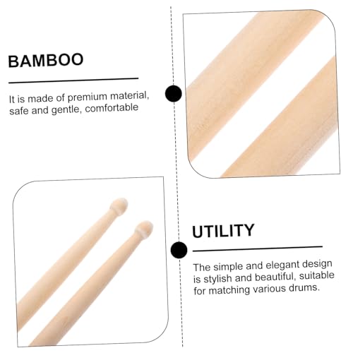 2 piezas de baquetas profesionales de madera para percusión, mango liso, para principiantes y estudiantes, color beige miniatura 3