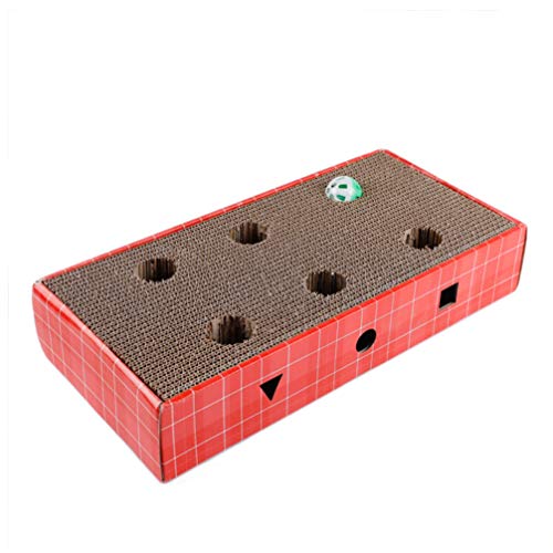 ULTECHNOVO Gato Ondulado Scratcher Papelão Gatinho Puzzle Kitty Kitty Scratch Pad Garras Jogo Intera