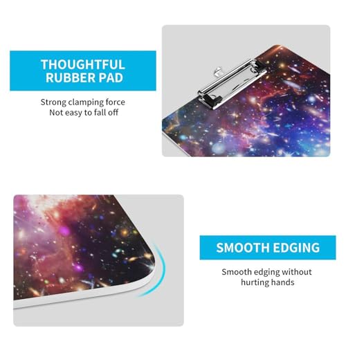 Porte document avec clip galaxie espace et planchettes A4