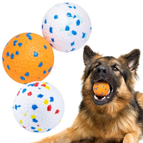 Euablfo Lot de 3 balles pour Chien indestructibles Balles pour Balle de Jeu Interactive Chiens Balle de Tennis Durable Convient Les Grands Moyens et Petits...