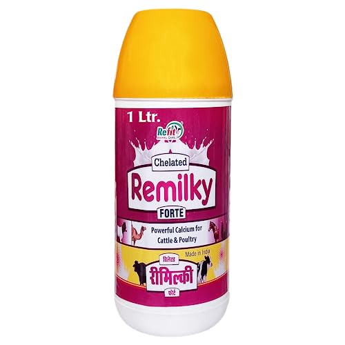 Image of REFIT ANIMAL CARE Chelated Liquid Calcium for Cow, Pig, Goat, Sheep, Horse, Buffalo and Other Dairy Animals, 1 Litre, Remilky Forte