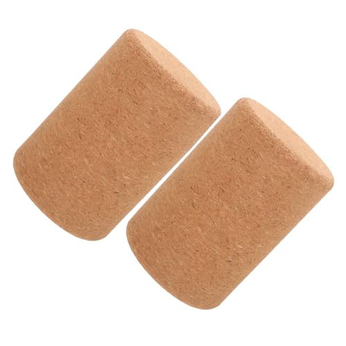 Rodillo de Corcho Natural para Yoga y Pilates 15x5 Cm Pack de 2 Unidades para Masaje