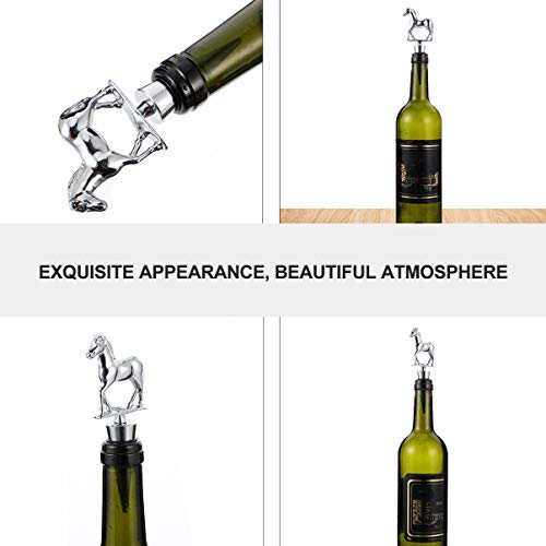 Hemoton Animal Rolha de Vinho Em Pé Em Forma de Cavalo Licor Bebidas Plugue de Garrafa Reutilizável
