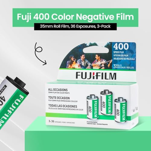 Pelicula Fujifilm Fujicolor 400 ISO de 35 mm para cámaras instantáneas, negativa a color, 36 exposiciones por rollo (4 paquetes de 3 rollos, 12 rollos) miniatura 2