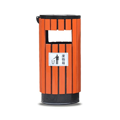 MLMHLMR Outdoor Trash Covered Covered Area Sanitation Outdoor Steel Wood Park Community Fruit Bin trash can