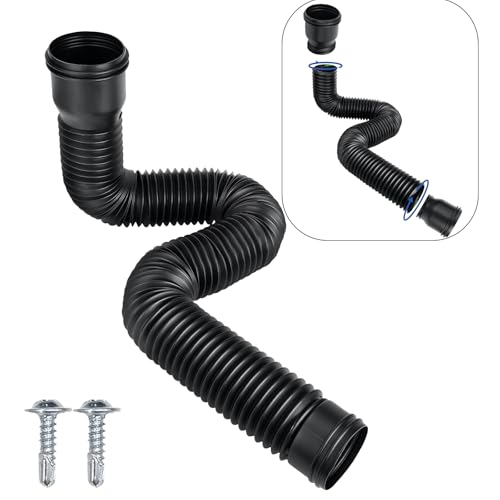 Image of Rain Gutter Downspout Extensions Flexible, Drain Downspout Extender,Down Spout Drain Extender, Gutter Connector Rainwater Drainage,Extendable from 18.5 to 59 Inches, Screws for Included (A-1 Pack)
