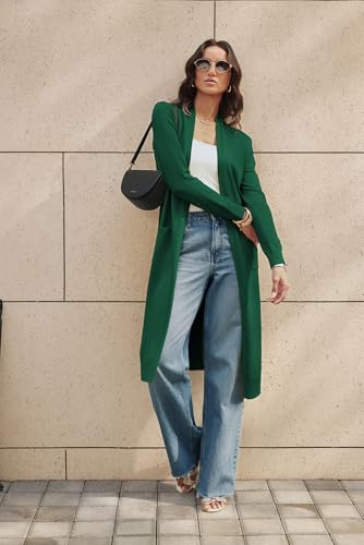 Image of GRACE KARIN Essential Solid Open Front Maxi Long Knitted Cardigan Sweater for Women