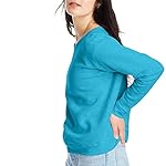 Hanes Women's Ecosmart V-Notch Crewneck Sweatshirt, Fleece Pullover Sweatshirt For Women - Image 3