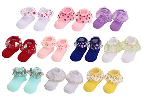 Image of Toptim Newborn Baby-girls Socks and Bow Infant Toddler Ankle Socks