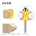 Half Round Bit Convex Edging Cutter for Wood, End Mill Woodworking Tool Industrial Grade Milling Cutter 1piece(6.35X15.9mm)
