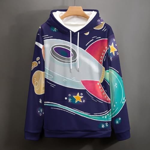 Sweat à capuche fusée spatiale UMENG pour vos soirées décontractées - 4