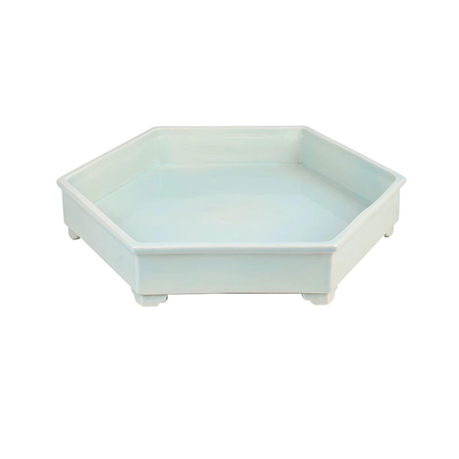 Prettiee plant dish saucer Chinese Hexagonal Flower Arranging Saucer Gardening Vintage Ceramic Drip Tray