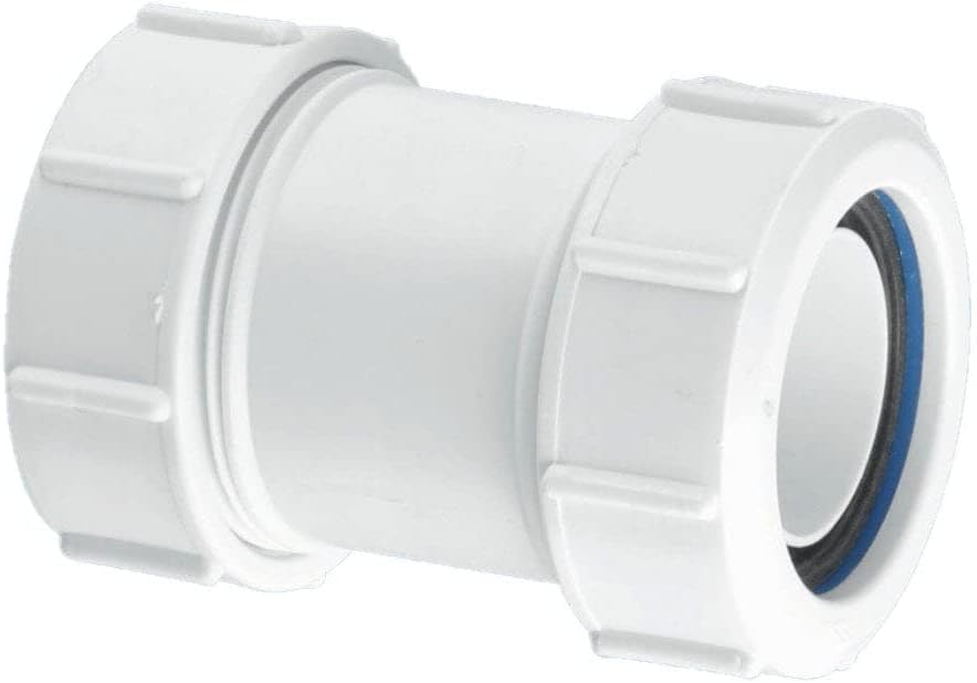 McAlpine T28M 11/2 inch Multifit Straight Connector, White