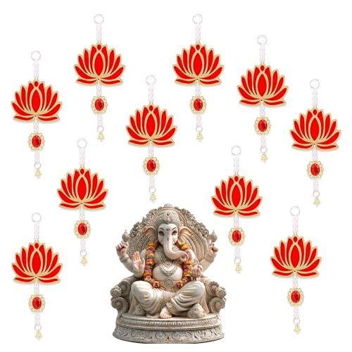 10 Pcs Lotus Backdrop Hangings for Decoration Indian,Indian Pooja Decorations